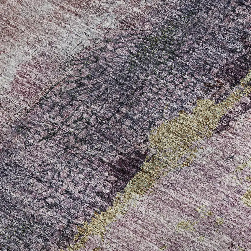 Blush Gray And Ivory Abstract Washable Area Rug With UV Protection Photo 6