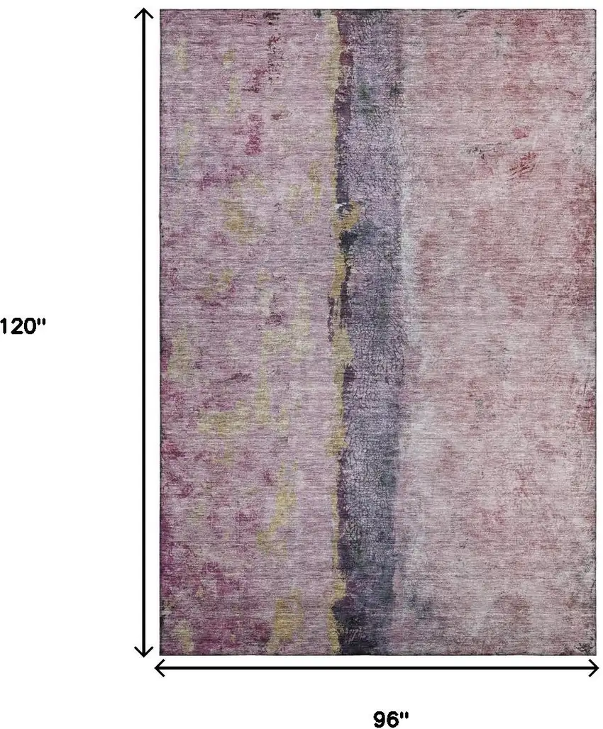 Blush Gray And Ivory Abstract Washable Area Rug With UV Protection Photo 5