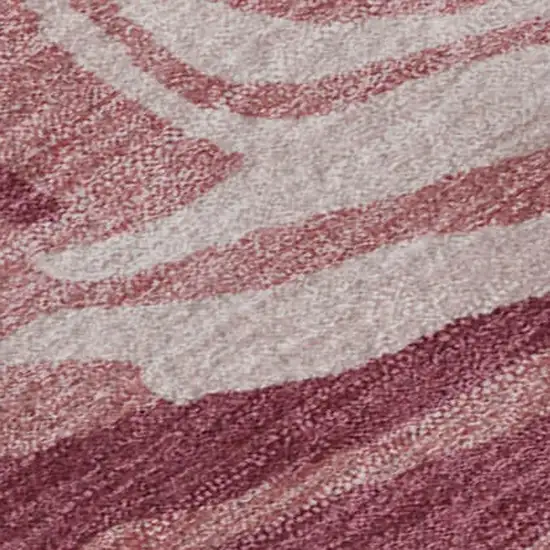 Blush Gray And Ivory Abstract Washable Area Rug With UV Protection Photo 8