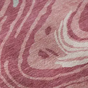 Photo of Blush Gray And Ivory Abstract Washable Area Rug With UV Protection