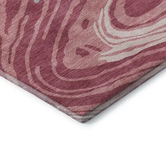 Blush Gray And Ivory Abstract Washable Area Rug With UV Protection Photo 7