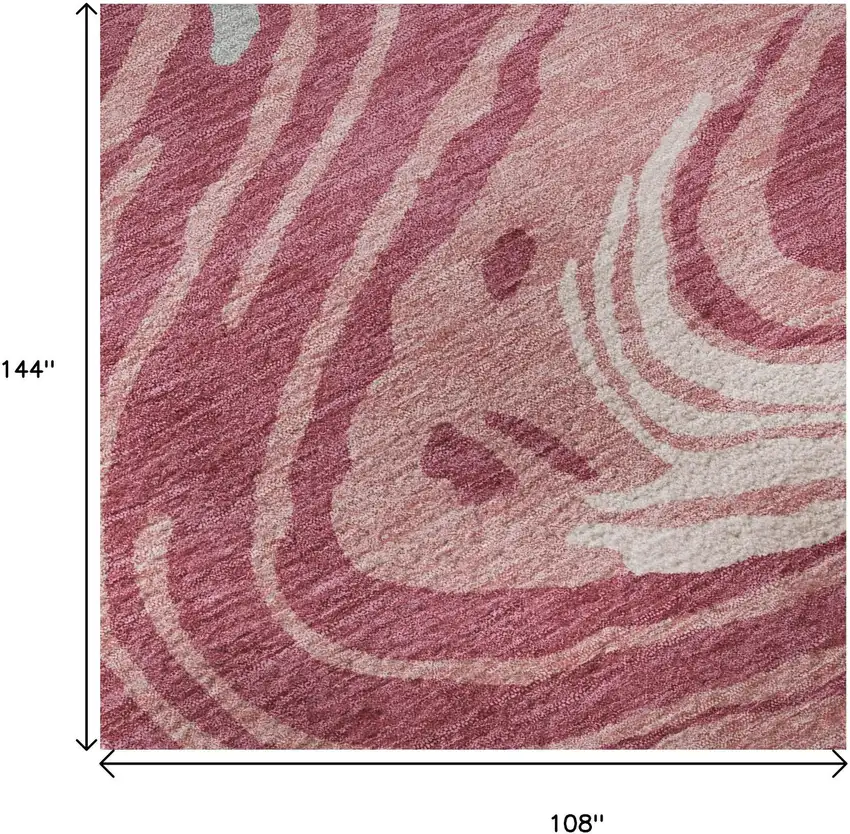 Blush Gray And Ivory Abstract Washable Area Rug With UV Protection Photo 8