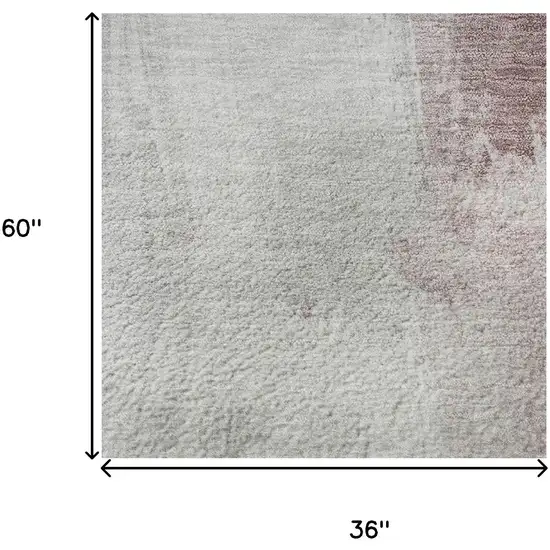 Blush Gray And Ivory Abstract Washable Area Rug With UV Protection Photo 8