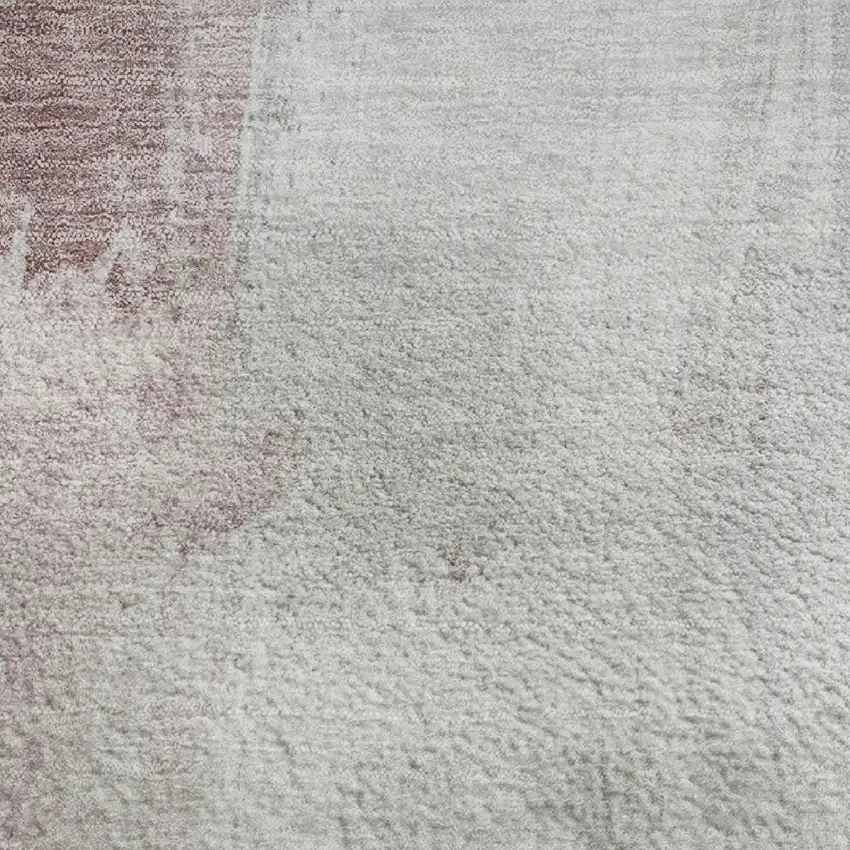 Blush Gray And Ivory Abstract Washable Area Rug With UV Protection Photo 3