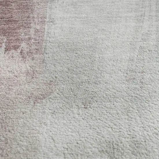 Blush Gray And Ivory Abstract Washable Area Rug With UV Protection Photo 4