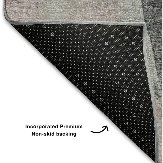 Blush Gray And Ivory Abstract Washable Area Rug With UV Protection Photo 8