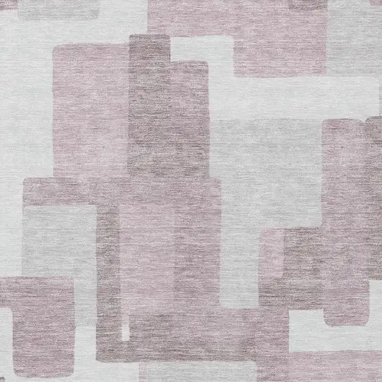 Blush Gray And Ivory Abstract Washable Indoor Outdoor Area Rug Photo 5