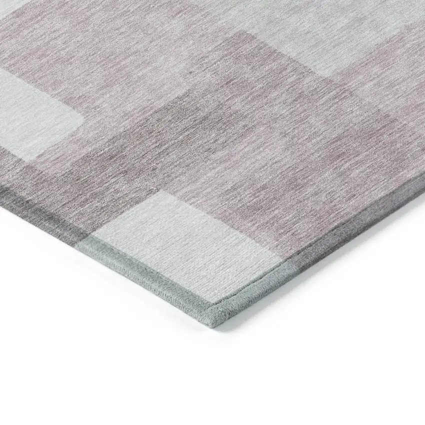 Blush Gray And Ivory Abstract Washable Indoor Outdoor Area Rug Photo 3