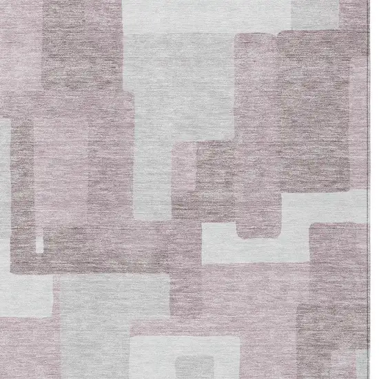 Blush Gray And Ivory Abstract Washable Indoor Outdoor Area Rug Photo 4