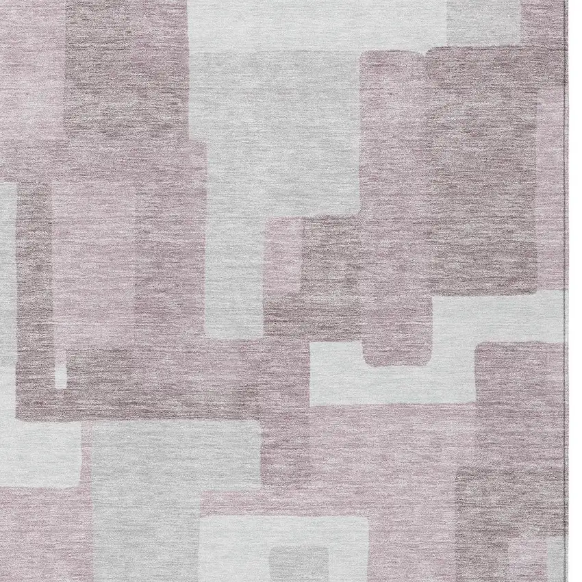Blush Gray And Ivory Abstract Washable Indoor Outdoor Area Rug Photo 4