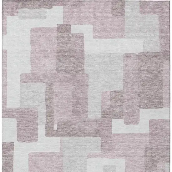 Blush Gray And Ivory Abstract Washable Indoor Outdoor Area Rug Photo 4