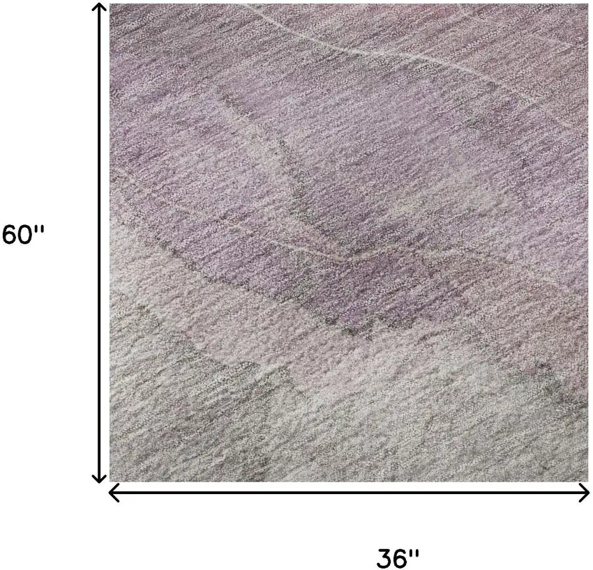 Blush Gray And Ivory Floral Washable Area Rug With UV Protection Photo 9