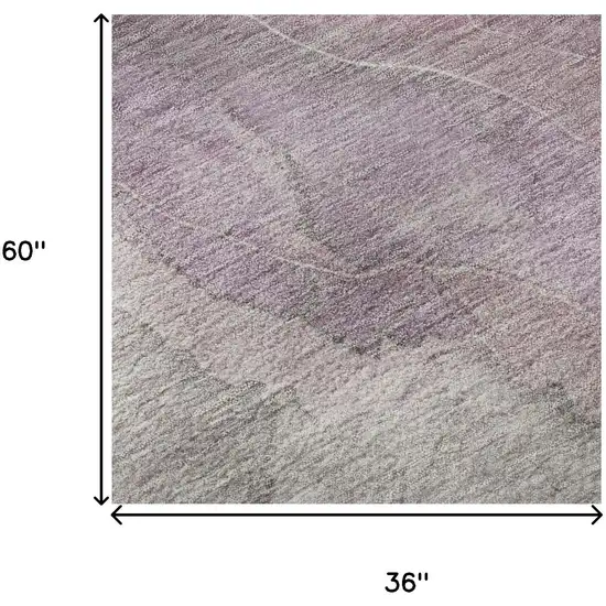 Blush Gray And Ivory Floral Washable Area Rug With UV Protection Photo 9