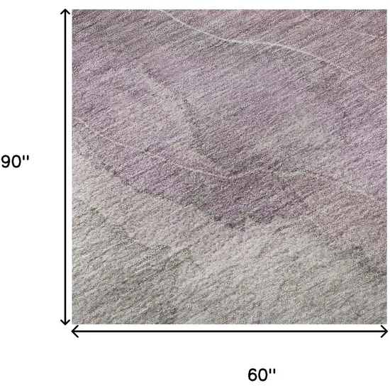 Blush Gray And Ivory Floral Washable Area Rug With UV Protection Photo 8