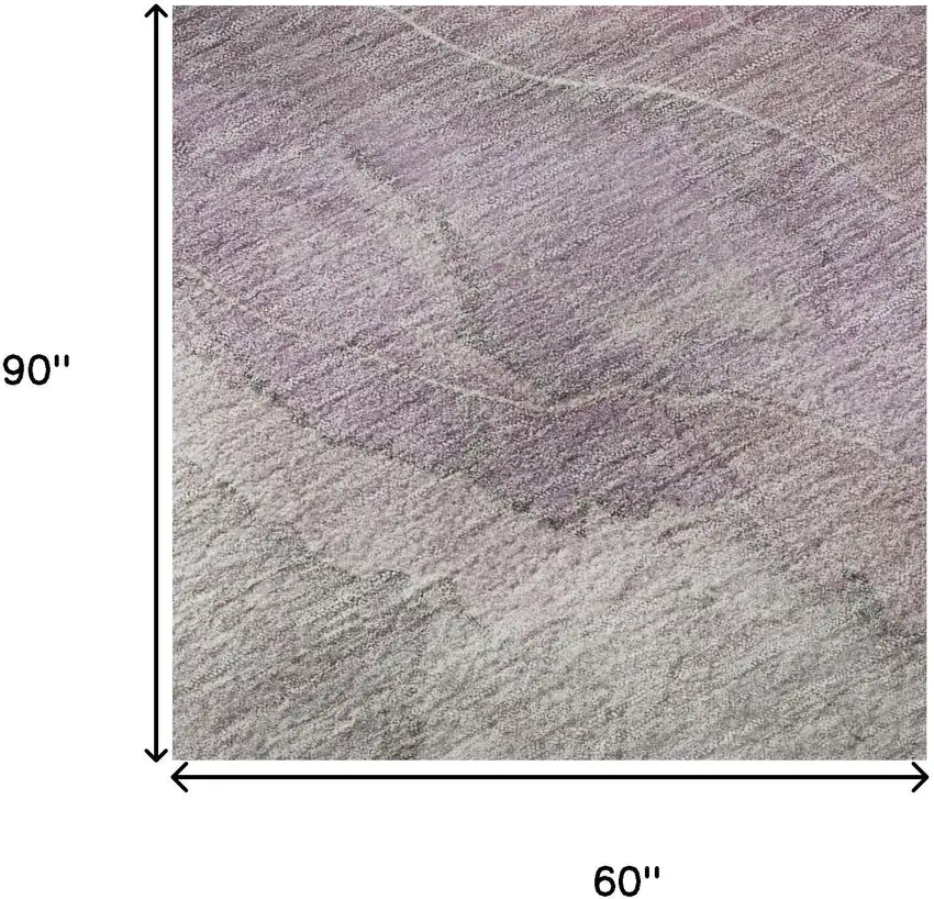 Blush Gray And Ivory Floral Washable Area Rug With UV Protection Photo 8