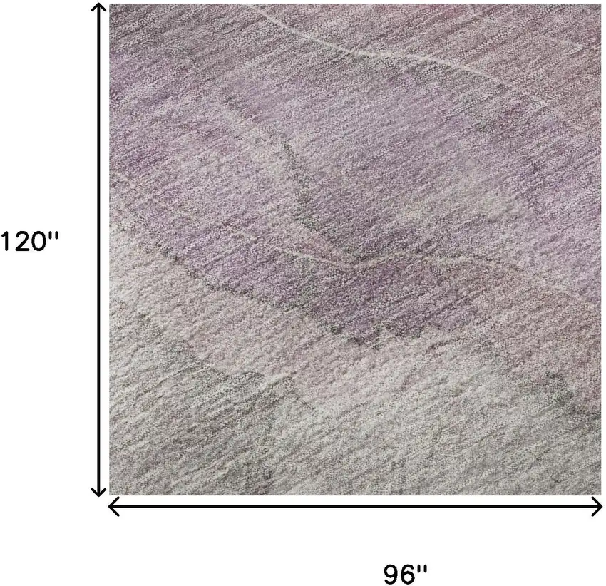 Blush Gray And Ivory Floral Washable Area Rug With UV Protection Photo 9