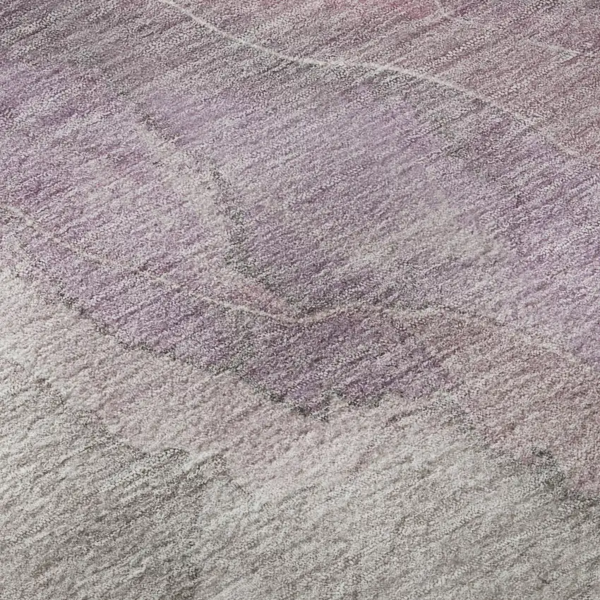 Blush Gray And Ivory Floral Washable Area Rug With UV Protection Photo 1