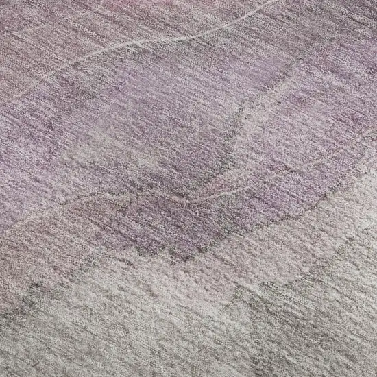 Blush Gray And Ivory Floral Washable Area Rug With UV Protection Photo 2