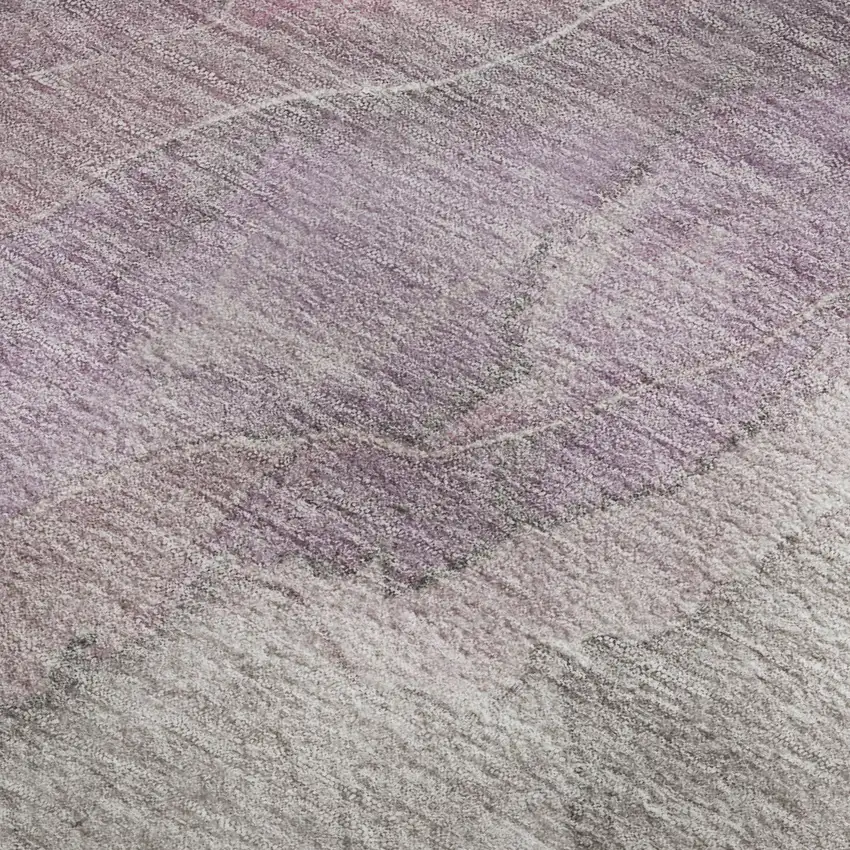 Blush Gray And Ivory Floral Washable Area Rug With UV Protection Photo 2