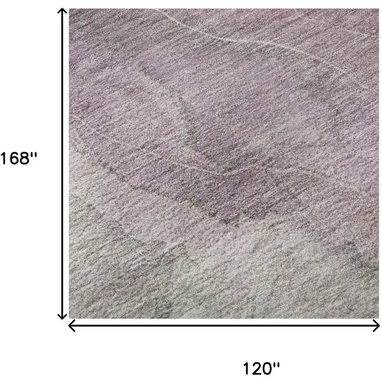 Blush Gray And Ivory Floral Washable Area Rug With UV Protection Photo 9