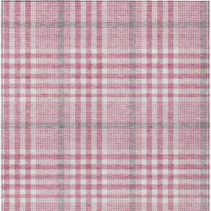 Photo of Blush Gray And Ivory Plaid Washable Indoor Outdoor Area Rug