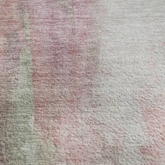 Blush Green And Gray Abstract Washable Area Rug With UV Protection Photo 4