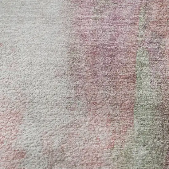 Blush Green And Gray Abstract Washable Area Rug With UV Protection Photo 1