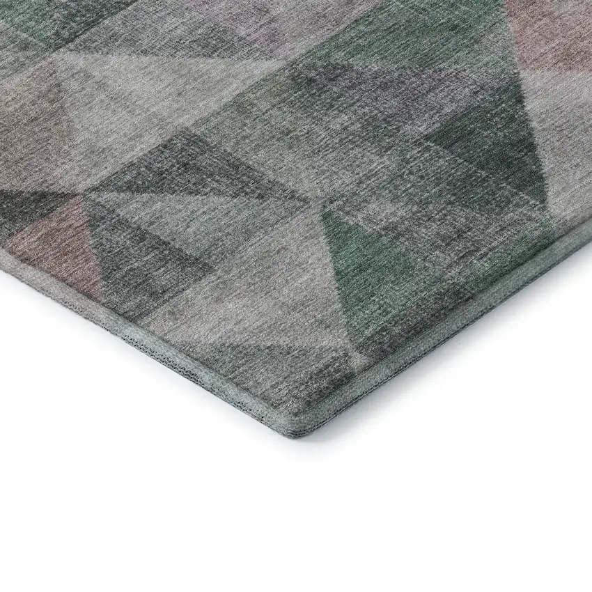 Blush Green And Ivory Geometric Washable Area Rug With UV Protection Photo 8