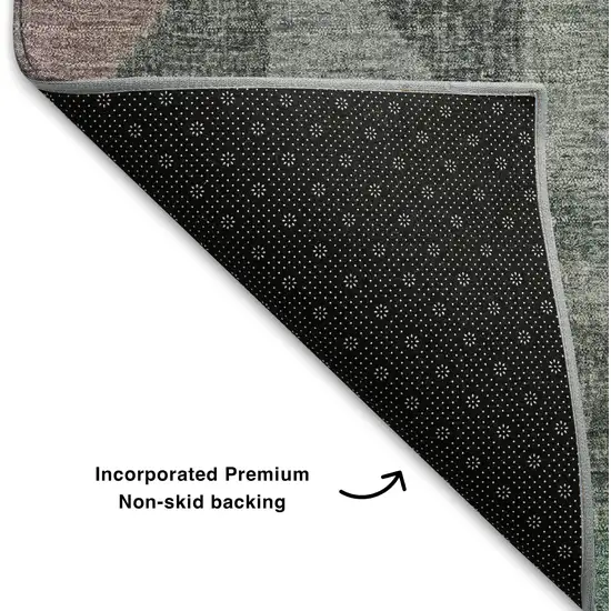 Blush Green And Ivory Geometric Washable Area Rug With UV Protection Photo 7