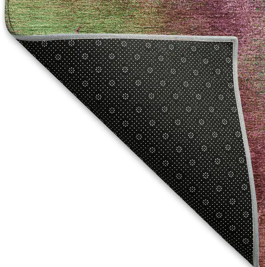 Blush Green And Purple Abstract Washable Indoor Outdoor Area Rug Photo 5