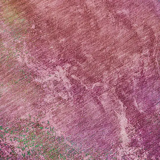 Blush Green And Purple Abstract Washable Indoor Outdoor Area Rug Photo 7