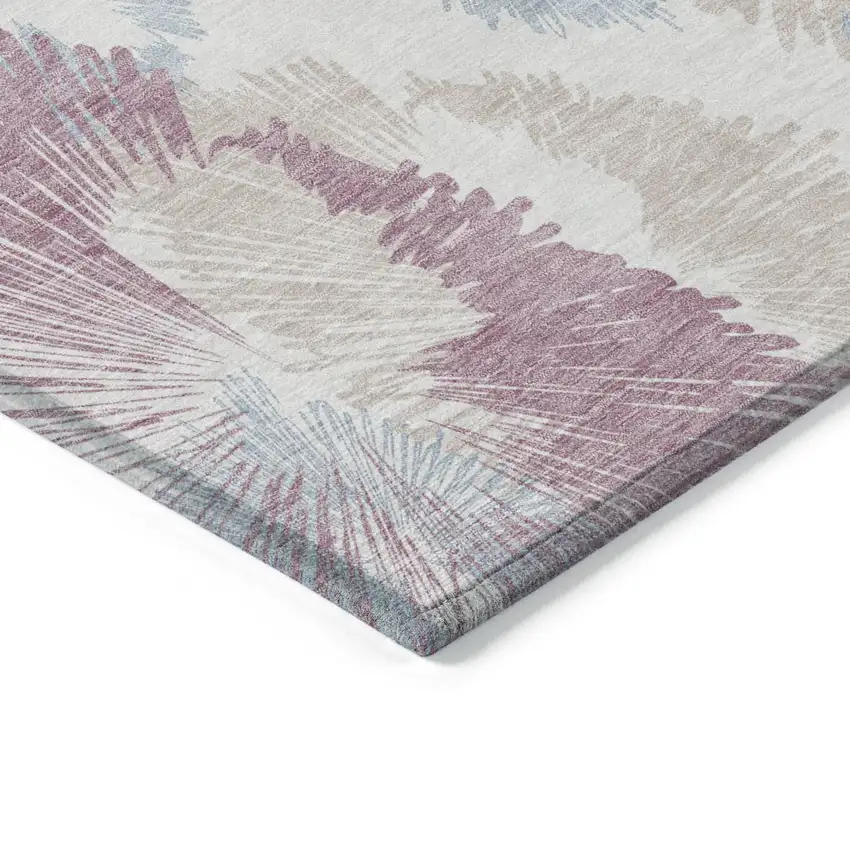 Blush Ivory And Beige Floral Washable Indoor Outdoor Area Rug Photo 4