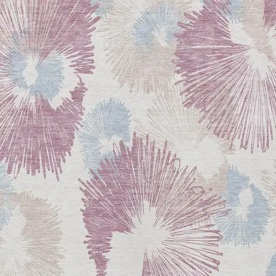 Blush Ivory And Beige Floral Washable Indoor Outdoor Area Rug Photo 6