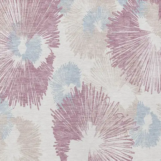 Blush Ivory And Beige Floral Washable Indoor Outdoor Area Rug Photo 4