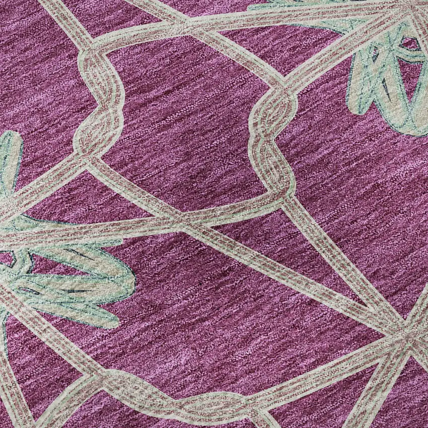 Blush Ivory And Beige Geometric Washable Area Rug With UV Protection Photo 9