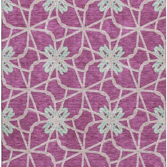 Blush Ivory And Beige Geometric Washable Area Rug With UV Protection Photo 2