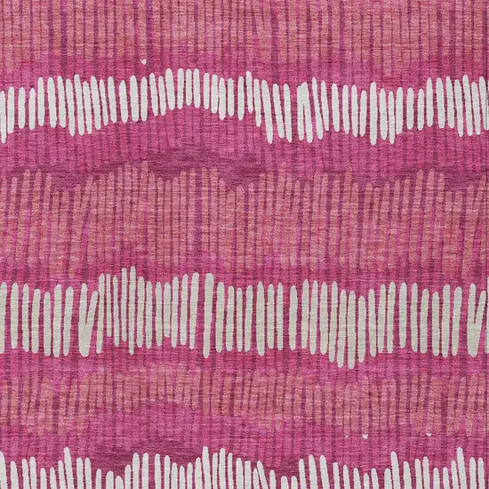 Blush Ivory And Brown Striped Washable Indoor Outdoor Area Rug Photo 7