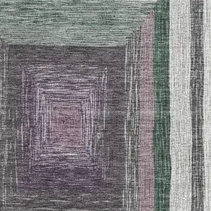 Photo of Blush Ivory And Charcoal Geometric Washable Area Rug With UV Protection