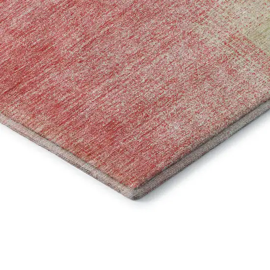 Blush Ivory And Copper Abstract Washable Area Rug With UV Protection Photo 8