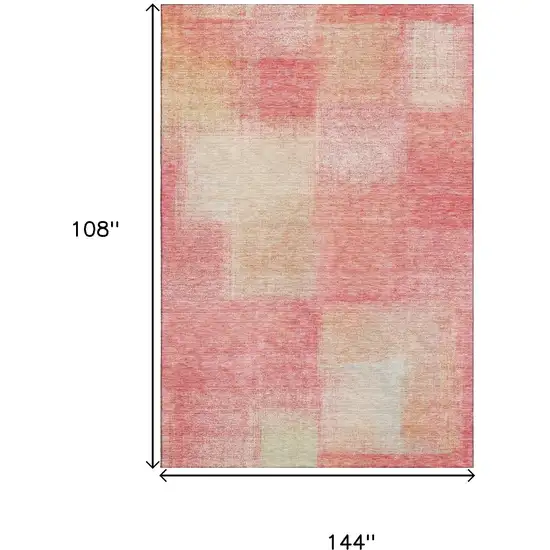 Blush Ivory And Copper Abstract Washable Area Rug With UV Protection Photo 3