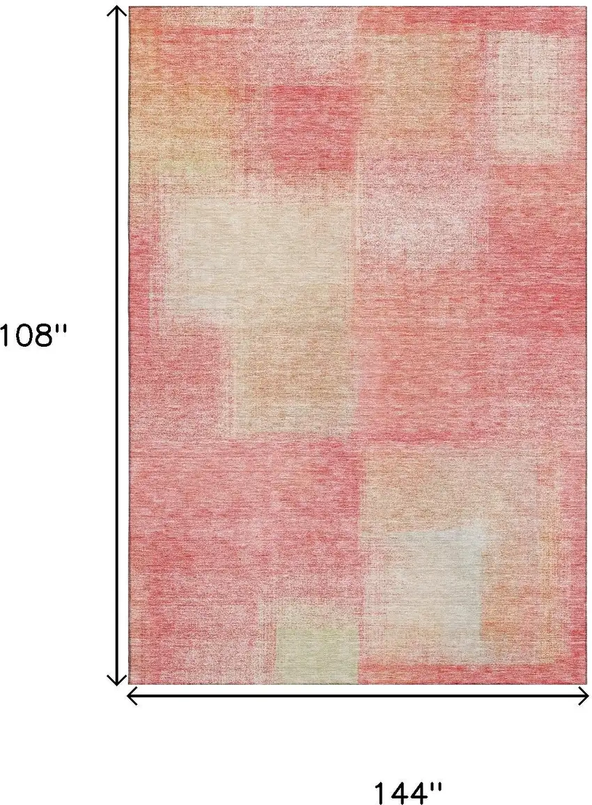 Blush Ivory And Copper Abstract Washable Area Rug With UV Protection Photo 3