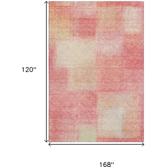 Blush Ivory And Copper Abstract Washable Area Rug With UV Protection Photo 3