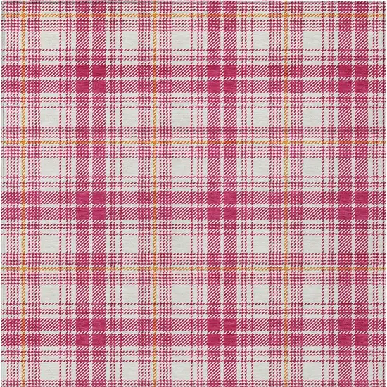 Blush Ivory And Copper Plaid Washable Indoor Outdoor Area Rug Photo 6