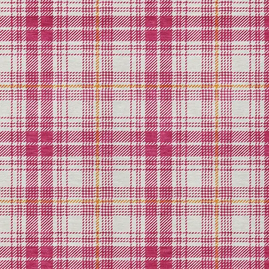 Blush Ivory And Copper Plaid Washable Indoor Outdoor Area Rug Photo 5