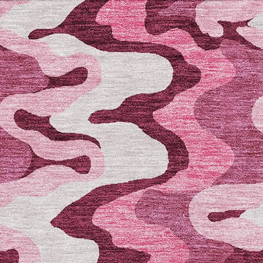 Blush Ivory And Gray Abstract Washable Area Rug With UV Protection Photo 3