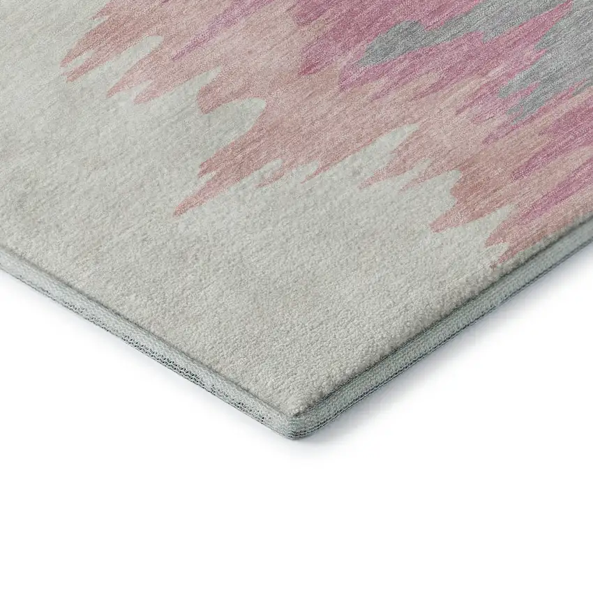 Blush Ivory And Gray Abstract Washable Area Rug With UV Protection Photo 8