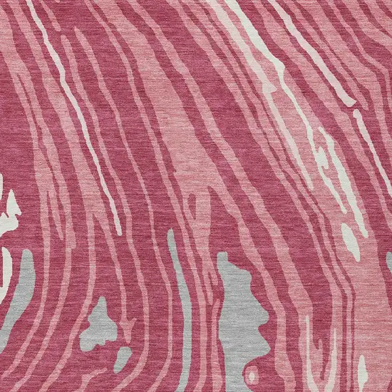 Blush Ivory And Gray Abstract Washable Indoor Outdoor Area Rug Photo 6