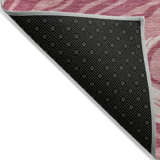 Blush Ivory And Gray Abstract Washable Indoor Outdoor Area Rug Photo 3