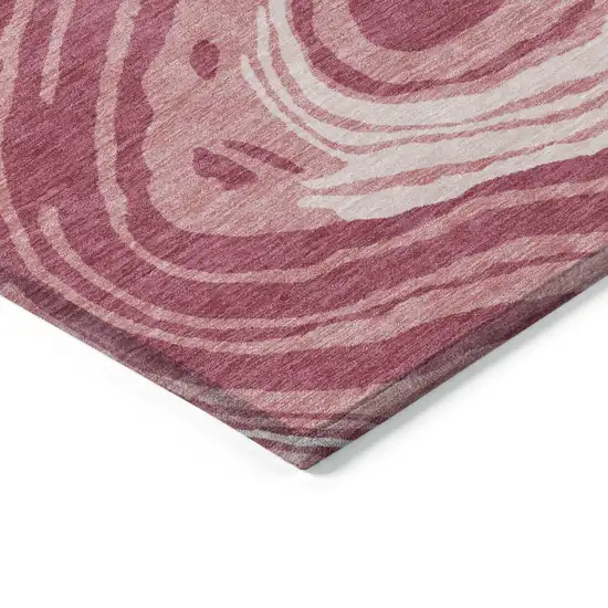 Blush Ivory And Gray Abstract Washable Indoor Outdoor Area Rug Photo 4