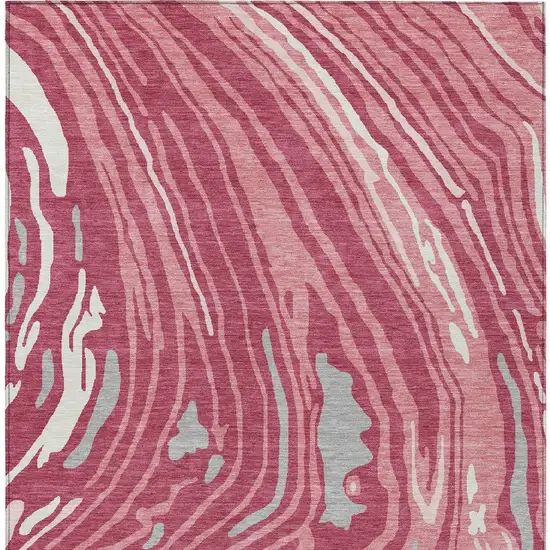 Blush Ivory And Gray Abstract Washable Indoor Outdoor Area Rug Photo 7